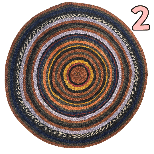Colorful Jute Round Rug