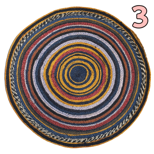 Colorful Jute Round Rug