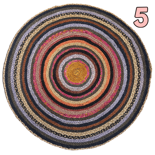 Colorful Jute Round Rug