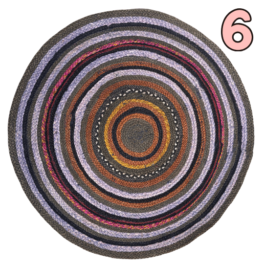 Colorful Jute Round Rug
