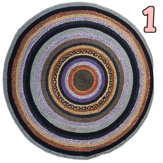 Colorful Jute Round Rug